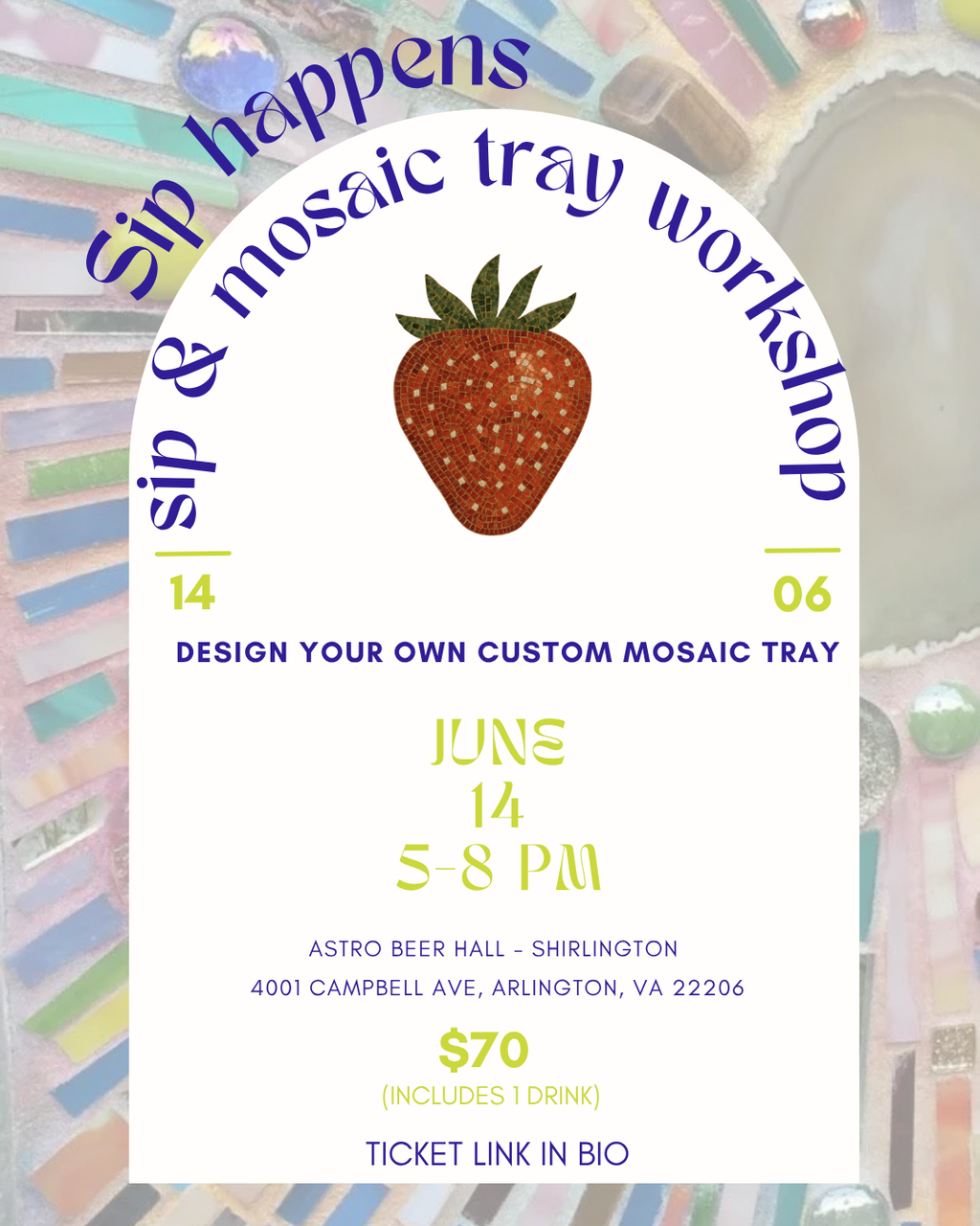 Mosaic Tray Workshop - Arlington (June 14)