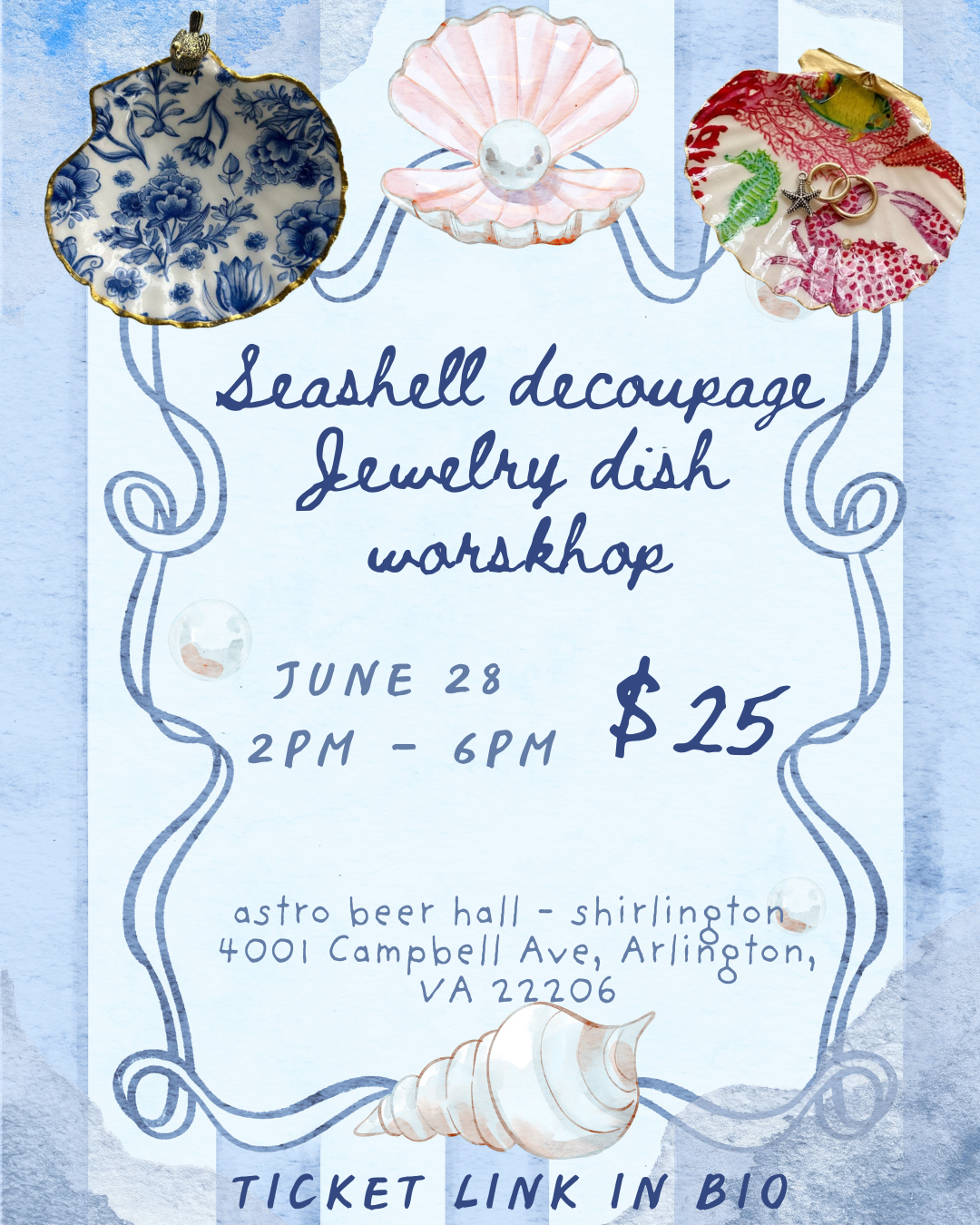 Seashell Jewelry Dish Workshop - Arlington ( june, 28 )